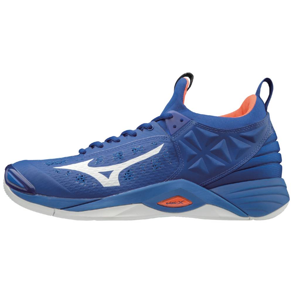 Zapatillas Voleibol Mizuno Wave Momentum Hombre Azul Real/Naranjas Baratas ESAT-62985